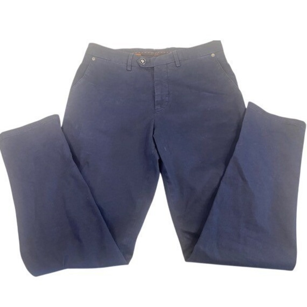 Marco Pescara Napoli Flat Front Chino Trouser Blue Men Size EU 48/US 32X30